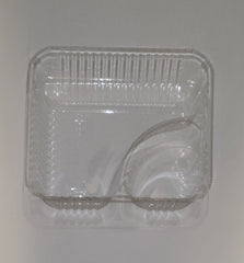 Carnival King 2 Compartment Small Clear Plastic Nacho Tray - 500/Case