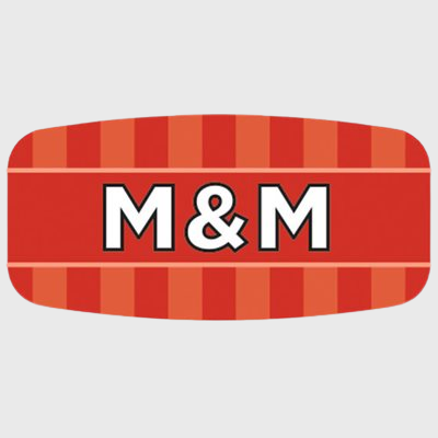 Mini Flavor Label M & M - 1,000/Roll