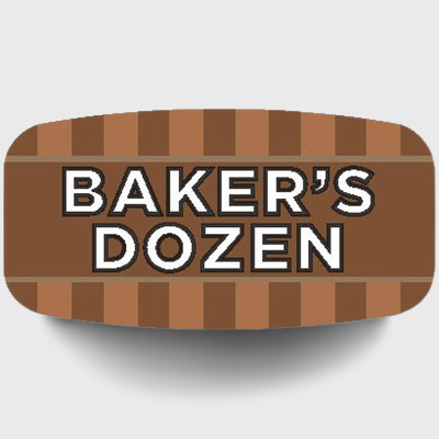 Mini Flavor Label Bakers Dozen - 1,000/Roll