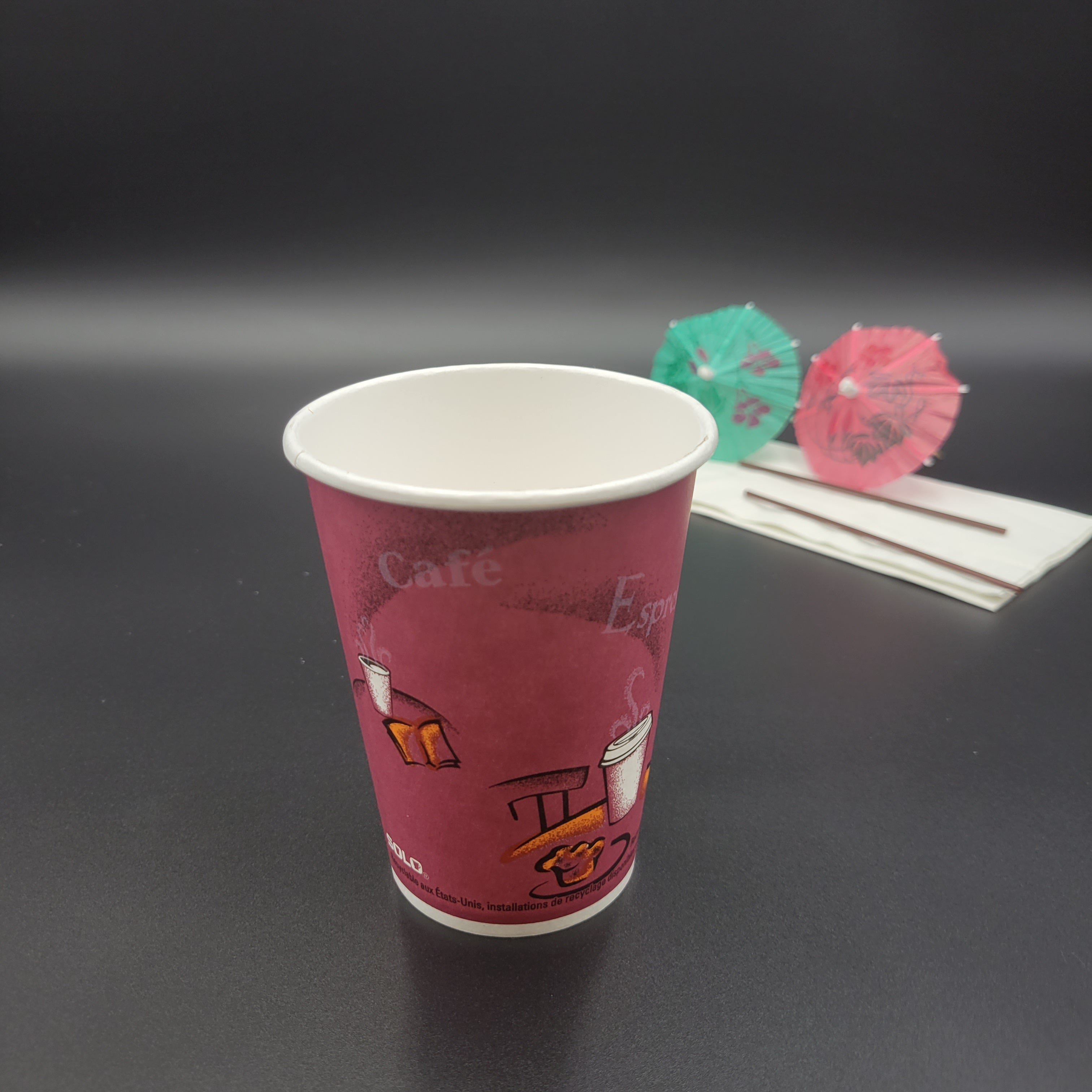 Solo Paper Hot Cup "Bistro" Print 12 oz. 412SIN-0041 - 1000/Case