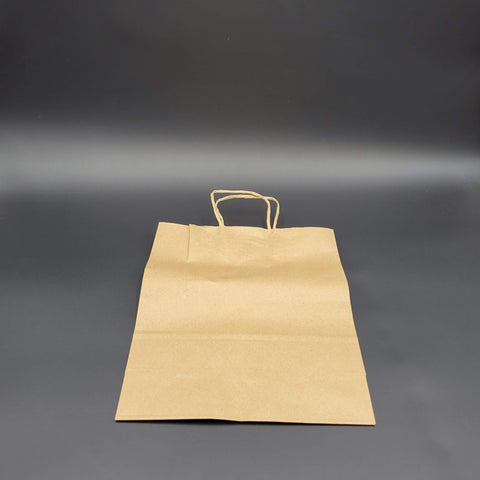 Kraft Handled Paper Shopper Bag 10" x 5" x 13" - 250/Bundle