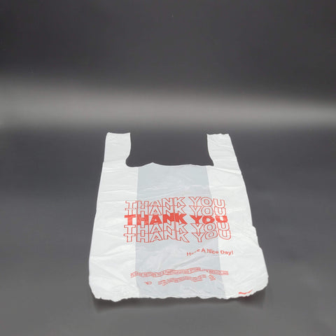 Self Open Plastic "Thank You" Bag White 1/8 Size - 1000/Case