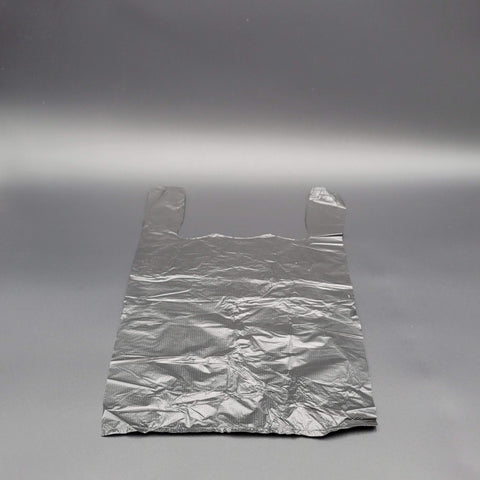Self Open Plain T-Shirt Plastic Bag Black 1/8 Size - 750/Case