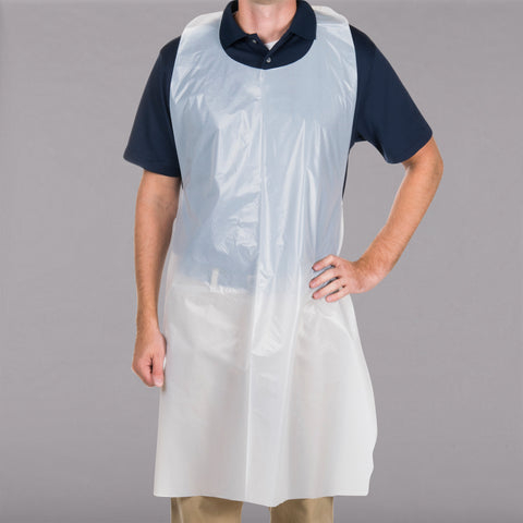 superior-equipment-supply - Food Handler - Disposable White Poly Apron 46" X 28" - 100/Box
