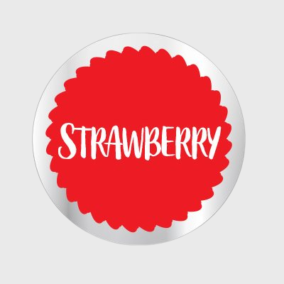 1" Circle Flavor Label Strawberry Flavor - 1,000/Roll