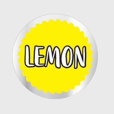 1" Circle Flavor Label Lemon Flavor - 1,000/Roll