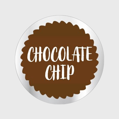 1" Circle Flavor Label Chocolate Chip Flavor - 1,000/Roll