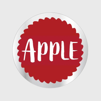 1" Circle Flavor Label Apple Flavor - 1,000/Roll