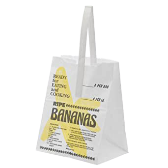 Paper Handle Produce Bag White #7 "Banana" Print 8" X 6" X 4" - 500/Case