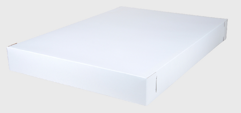 White Non-Window Bakery Box Top 26 1/2"W x 18 5/8"D x 3"H 1040 - 50/Case