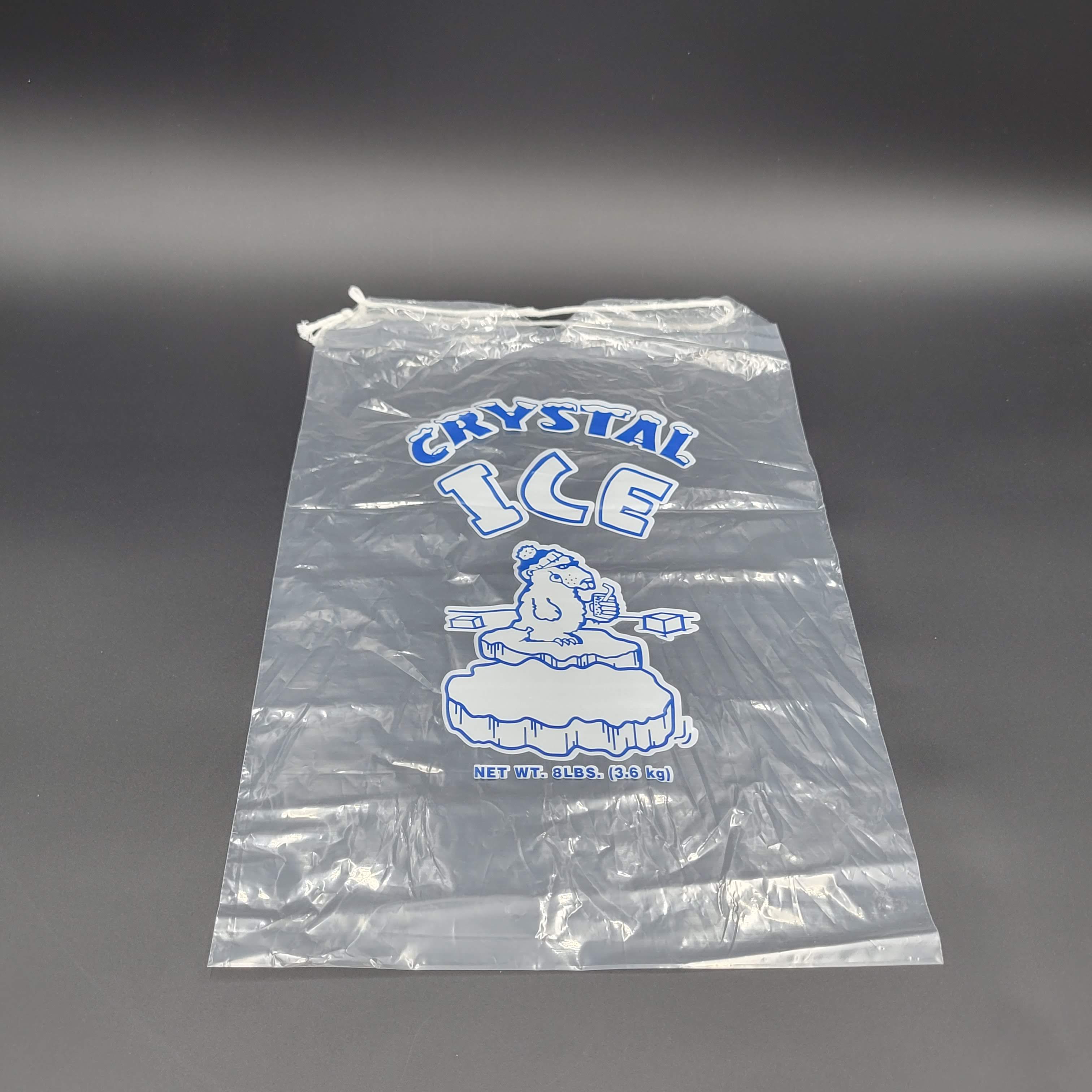 Clear MET LDPE Plastic Drawstring Ice Bag #8 - 500/Case