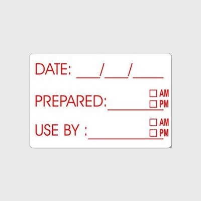 Dissolvable Label Date/Prepared Use By - 250/Roll