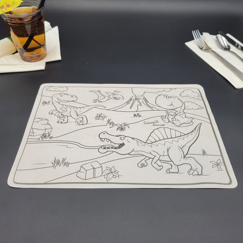 Kids Dinosaur Double Sided Interactive Placemat 10" x 14" - 1000/Case