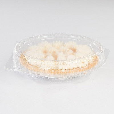 Clear Hinged OPS Plastic Deep Round Pie Container 9" Diameter LBH-992 - 100/Case
