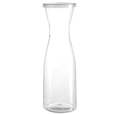 Clear 35 Oz. Clear Plastic Platter Pleasers Carafe with Lid 3405-CL - 12/Case