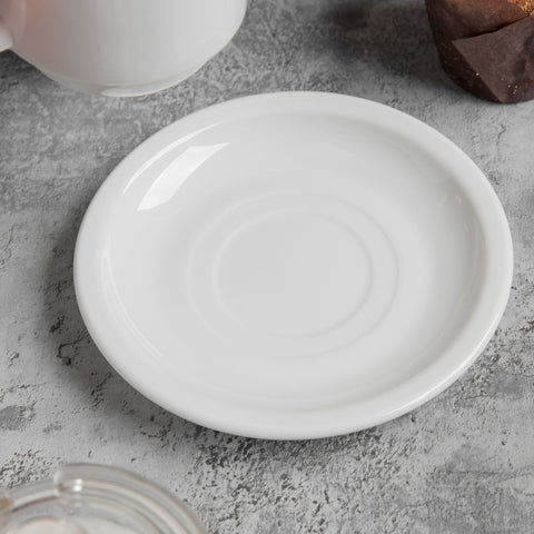 superior-equipment-supply - World Tableware Inc - World Tableware Porcelana Double Well Saucer Porcelain Bright White 6" Diameter - 36/Case