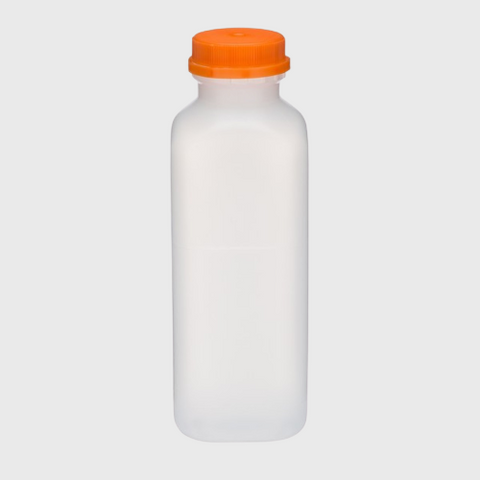 Plastic Juice Merchandiser Bottle With Orange Cap 16 oz. - 96/Case