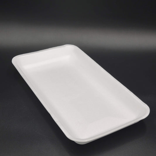 Foam Meat Tray (#15P) White 14-3/4" x 8" x 1-1/18" - 200/Case