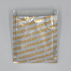 Carnival King Large Foil Cheeseburger Bag Printed  6" x 1" x 6-1/2" - 1000/Case