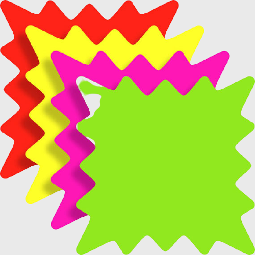 Ultra Glo Burst Sign Card Label - 100/Roll