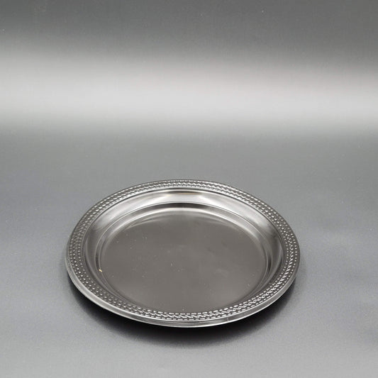 Fineline 1 Compartment Plastic Plate Black 9" - 400/Case