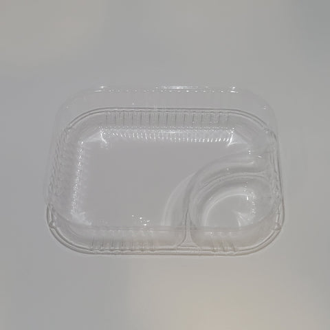 Dart Mfg. 2 Compartment Large Clear Plastic Nacho Tray - 500/Case