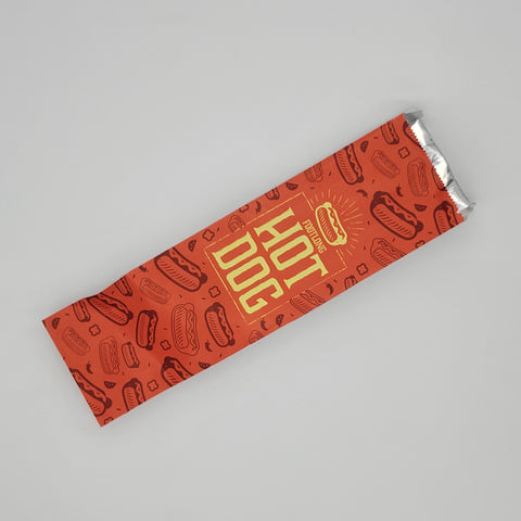 Carnival King Foil Hot Dog Bag Printed 3-1/2" x 1-1/2" x 9"- 1000/Case