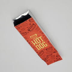 Carnival King Foil Hot Dog Bag Printed 3-1/2" x 1-1/2" x 9"- 1000/Case