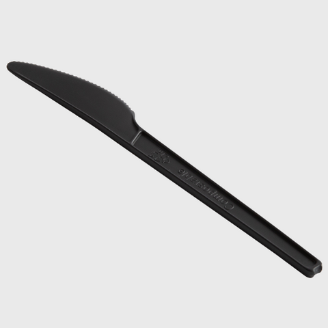 EMI Greenables CPLA Compostable Knife Black - 1000/Case