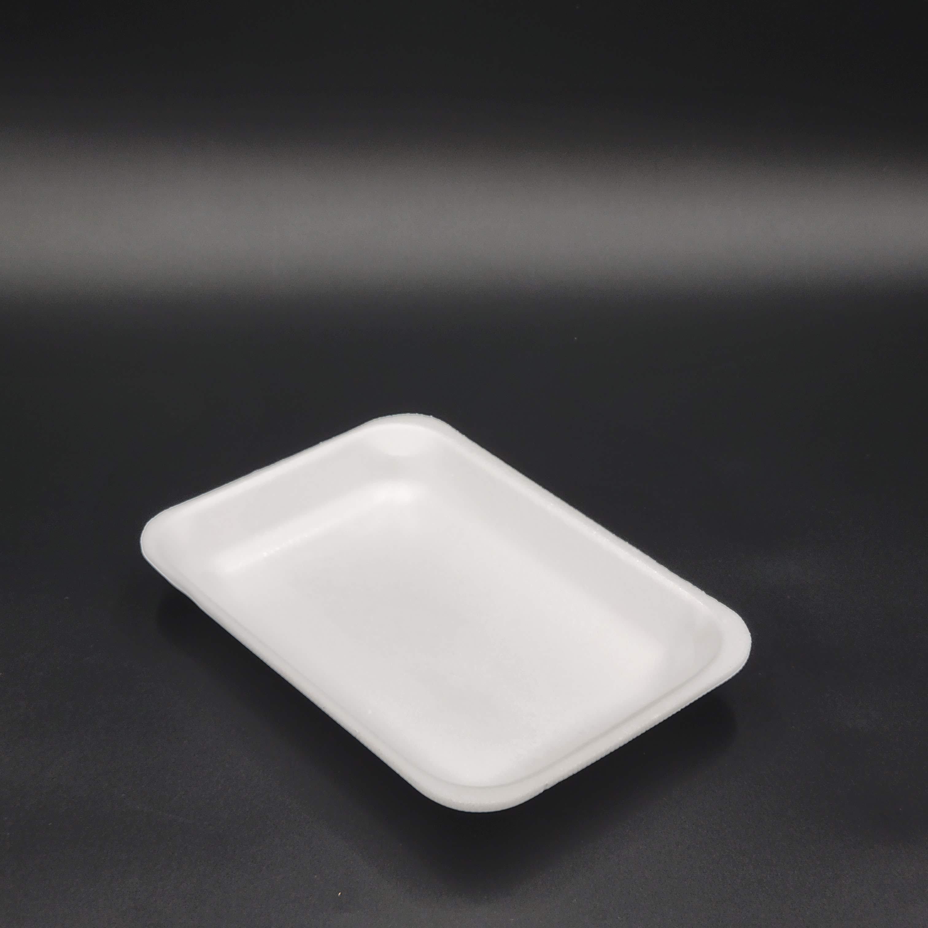 Meat Foam Tray White 2PP 5.3" x 8.3" x 1" - 400/Case