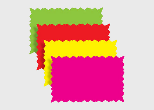 Ultra Glo Rectangle Burst Sign Card Label - 100/Roll
