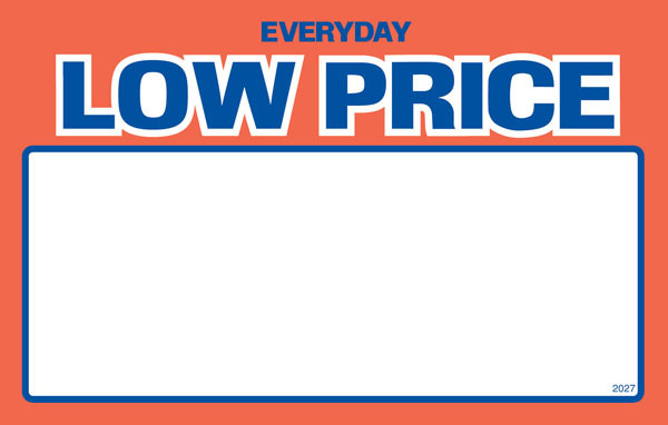 Everyday Low Price Sign Card Label - 100/Roll