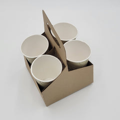 Kraft Four Cup 12-24 oz. Handled Drink Tray Carrier - 200/Case