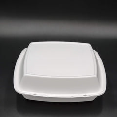 Dart Mfg. White Jumbo Foam Three Compartment Carryout Container 10" x 9 1/2" x 3 1/2" 110HT3 - 200/Case