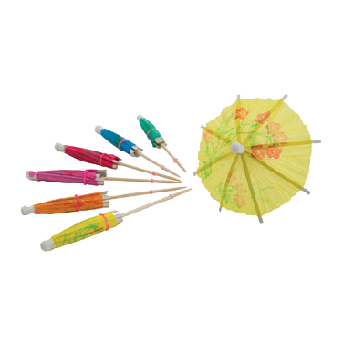 Parasol Picks Wood With Umbrella Top 3-15/16"L - 144/Pack