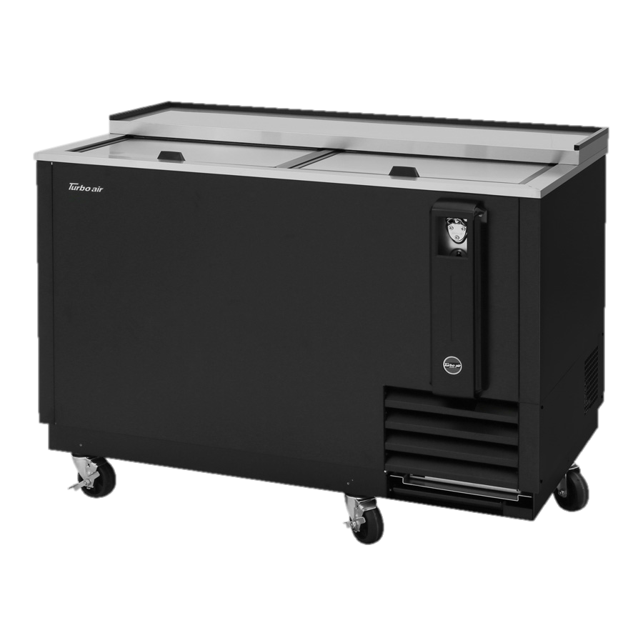 superior-equipment-supply - Turbo Air - Turbo Air Black Laminated Exterior Two Sliding Lid 50" Bottle Cooler