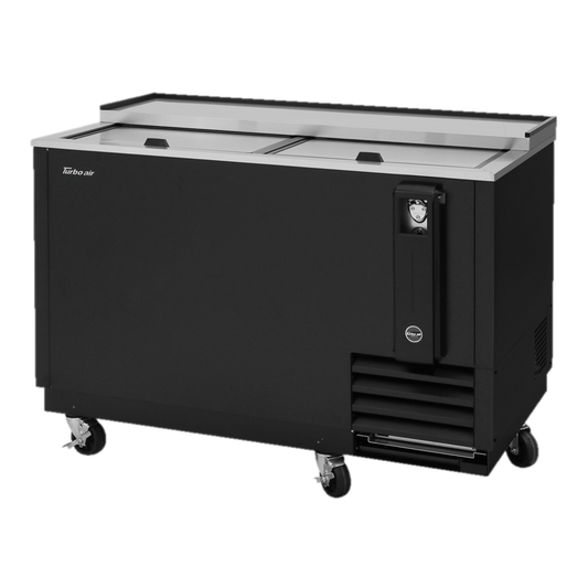 superior-equipment-supply - Turbo Air - Turbo Air Black Laminated Exterior Two Sliding Lid 50" Bottle Cooler