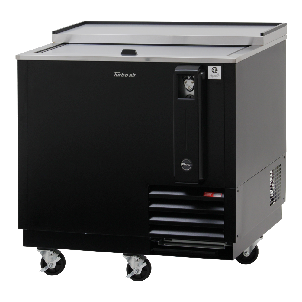 superior-equipment-supply - Turbo Air - Turbo Air Black Laminated Exterior One Sliding Door 36" Bottle Cooler