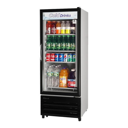 superior-equipment-supply - Turbo Air - Turbo Air Black Trim Exterior One Section Glass Door 24" Refrigerated Merchandiser