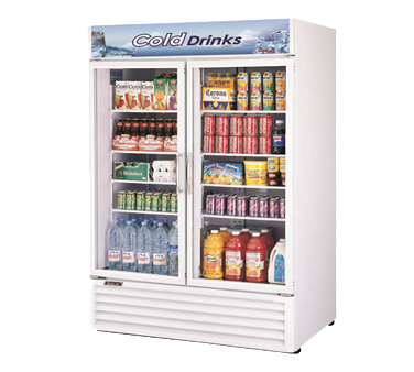 superior-equipment-supply - Turbo Air - Turbo Air White Cabinet Exterior Two Section Glass Door 56" Refrigerated Merchandiser