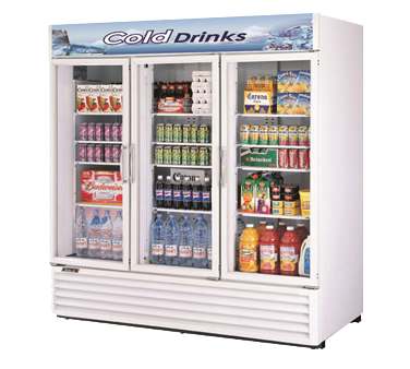 superior-equipment-supply - Turbo Air - Turbo Air White Cabinet Exterior Three Section Glass Door 78" Refrigerated Merchandiser