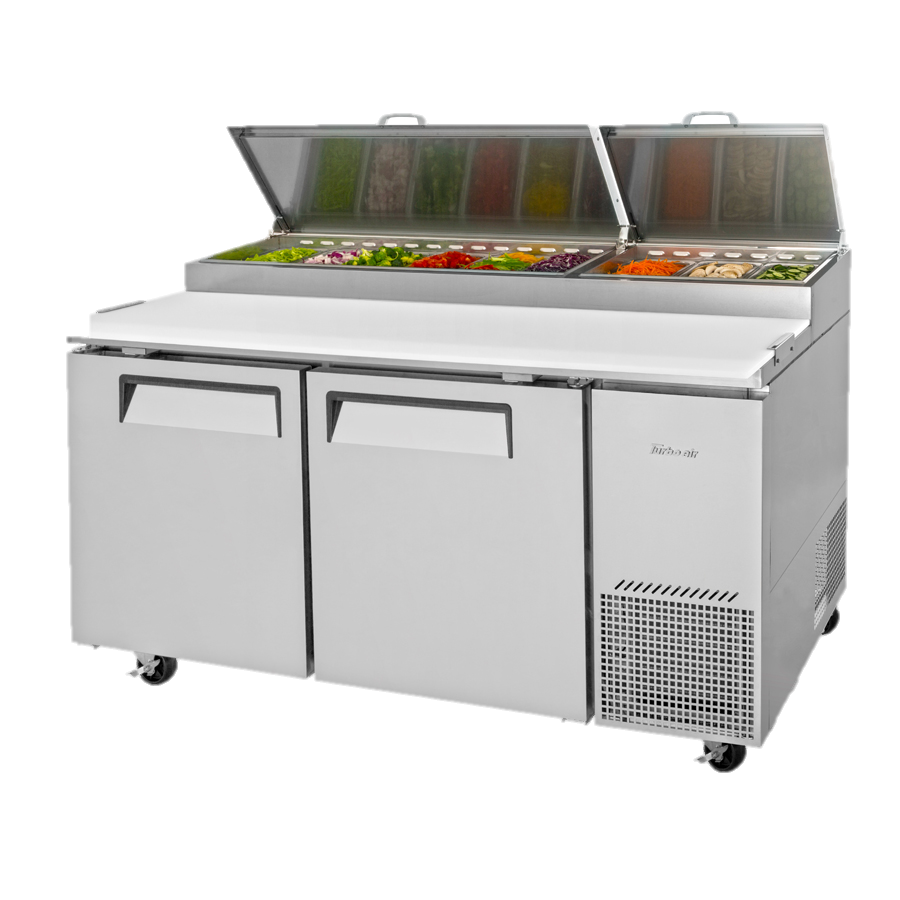 superior-equipment-supply - Turbo Air - Turbo Air Stainless Steel Two-Section 67" Pizza Prep Table