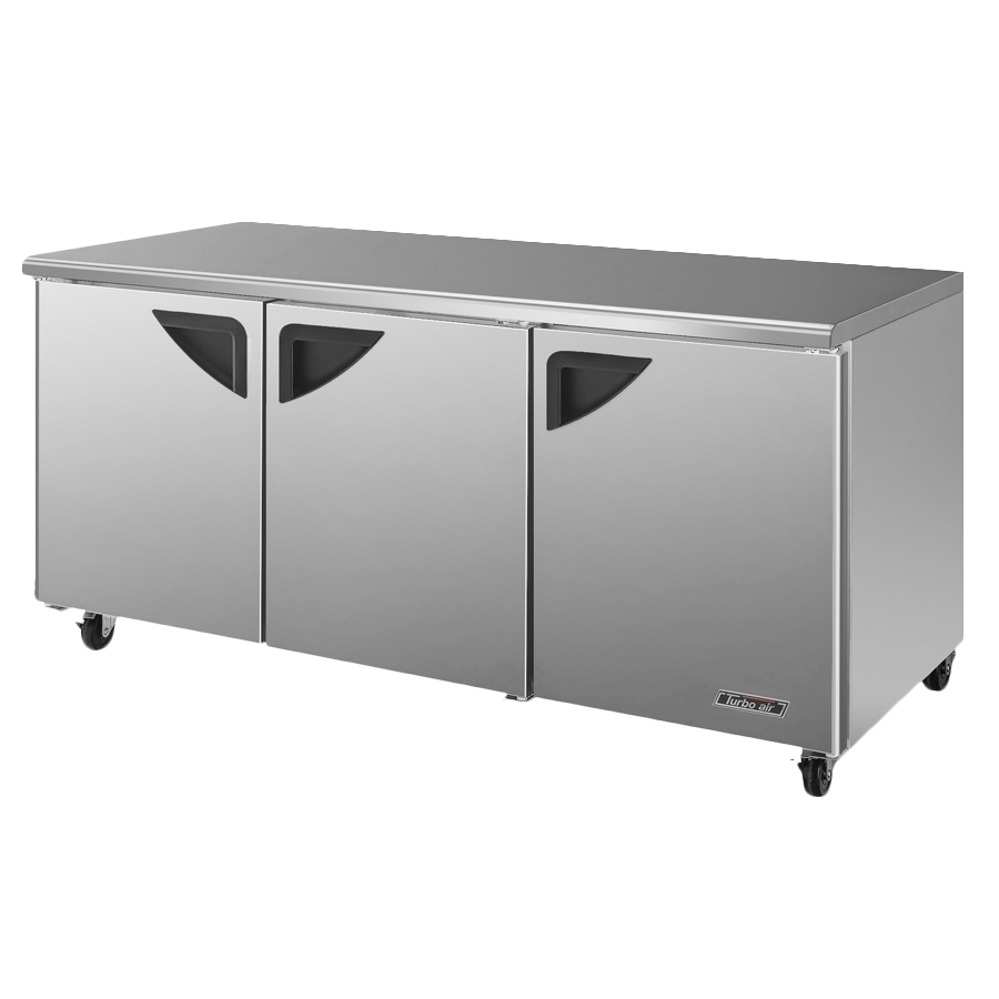 superior-equipment-supply - Turbo Air - Turbo Air Stainless Steel Three-Section 72.62" Undercounter Refrigerator