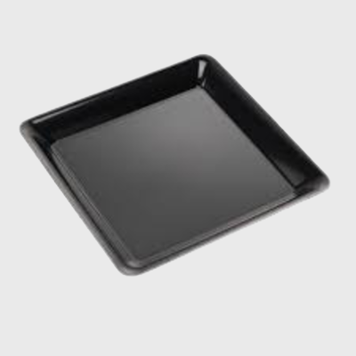 Black Polypropylene Plastic 16" x 16" Square Tray EMI-716B - 20/Case