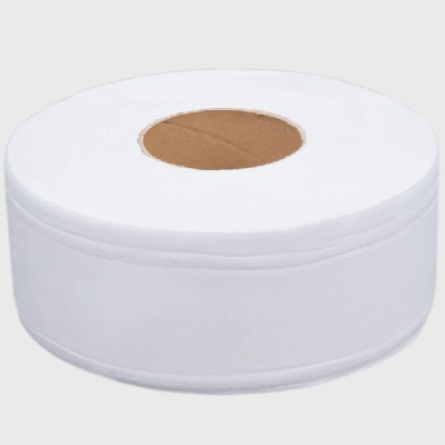 White 9"Diameter Jumbo Roll 2-Ply Toilet Paper - 12/Case