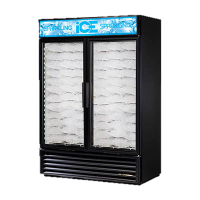 superior-equipment-supply - True Food Service Equipment - True White Vinyl Exterior Two Section Two Glass Door Ice Merchandiser