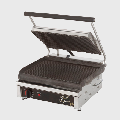 Star Panini Grill Two Sided Electric Grooved Iron Grill Plates 14" W