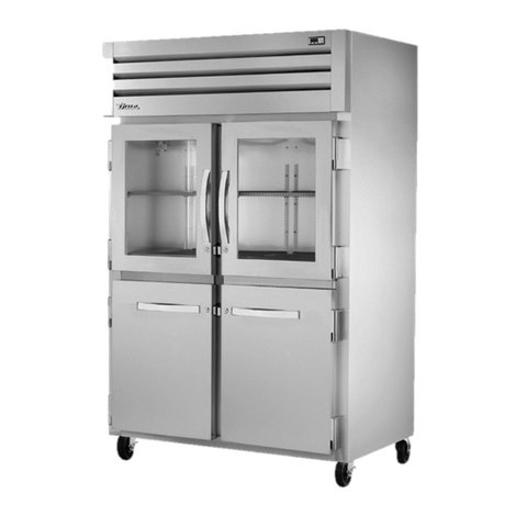 superior-equipment-supply - True Food Service Equipment - True Combination Stainless Steel & Glass Door Two-Section Four Half Door Reach-In Refrigerator