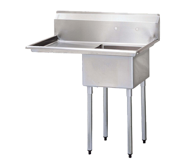 superior-equipment-supply - Turbo Air - Turbo Air Stainless Steel One Compartment Sink With 18" Drainboard