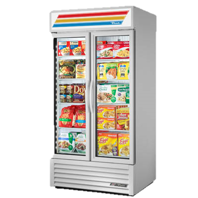 superior-equipment-supply - True Food Service Equipment - True Two-Section Eight Shelf Powder Coated Exterior Freezer Merchandiser